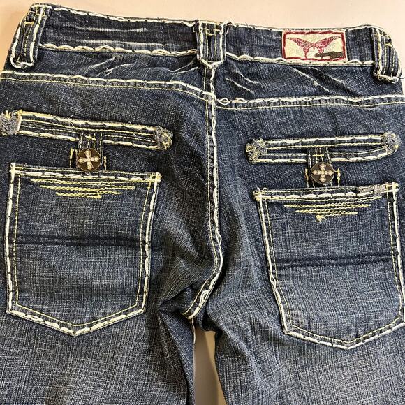 NWT Laguna Beach Jean Co. Hand Stitched Hand Made Blue Denim Jeans Size 28 - Picture 7 of 12